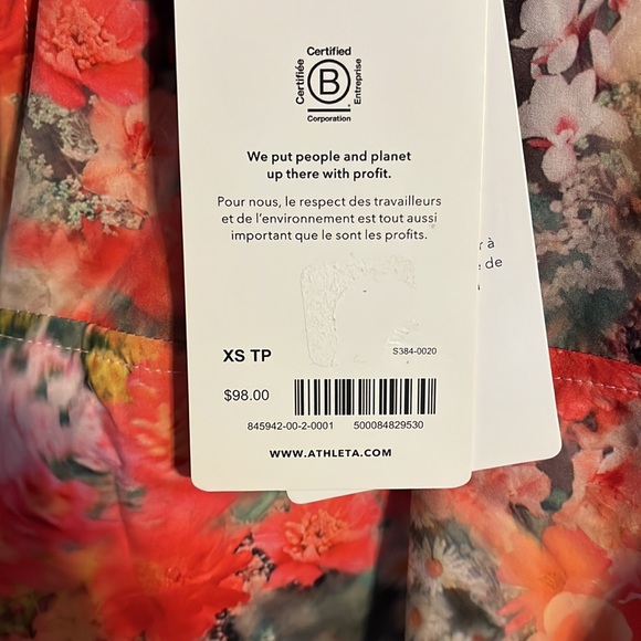 NWT Athleta Marlow Romper Size XS, Renewed Bloom Pink w/ Pockets Tie Waist - Picture 5 of 8